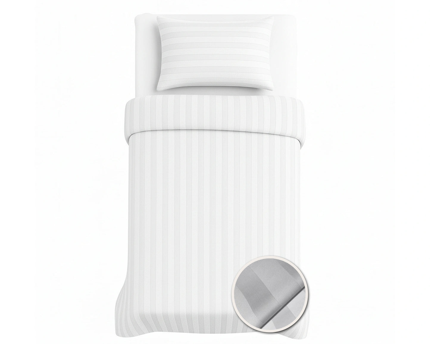 Hotel Dekbedovertrek 140x200 - Satijn streep 27mm - Wit