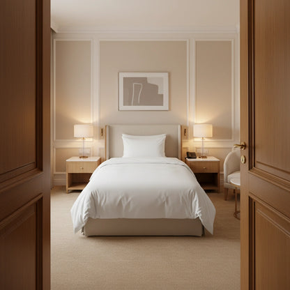 hotelkamer met dekbedovertrek 140x200 wit