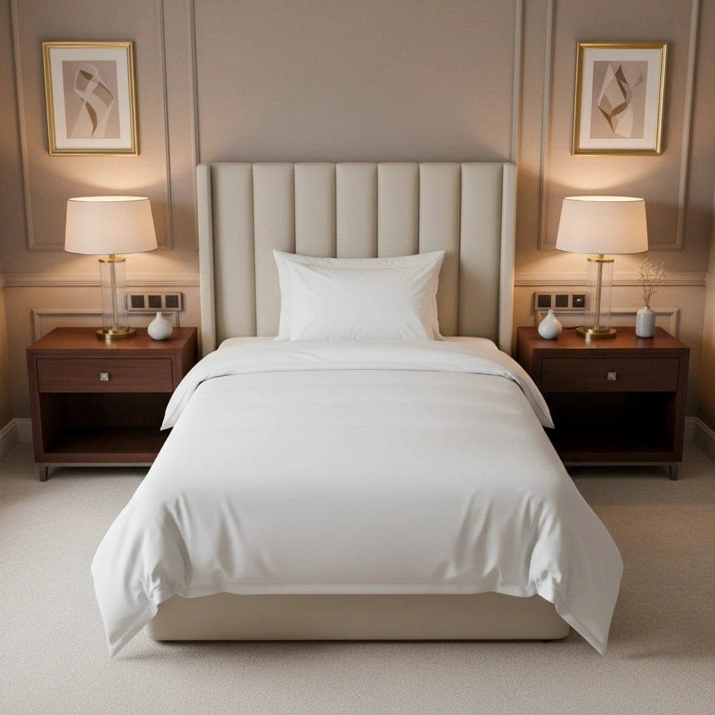 hotel dekbedovertrek 140x200 vooraanzicht wit hotellinnen