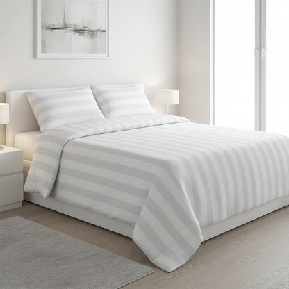 Hotel Dekbedovertrek 200x200 - Satijn streep 27mm - Wit