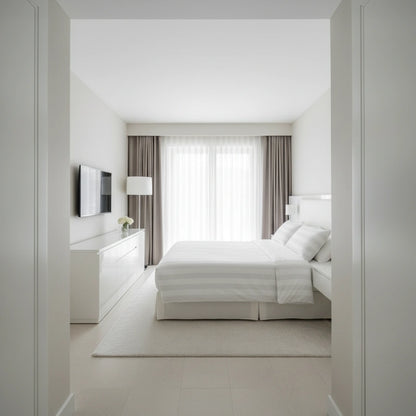 Hotel Dekbedovertrek 240x220 - Satijn streep 27mm - Wit