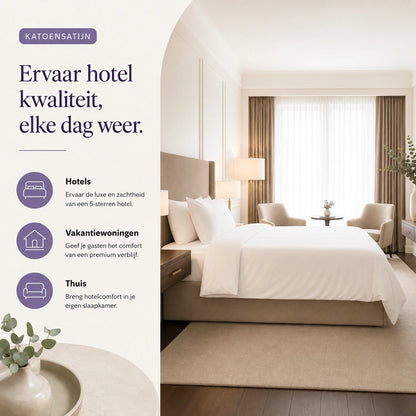 Hotel Dekbedovertrek 200x200/220 - Katoensatijn - TC300 - Wit