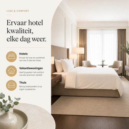 Hotel Dekbedovertrek 200x200/220 - Katoen - TC200 - Wit