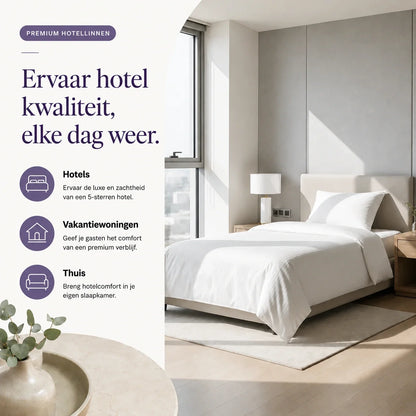 Hotel Dekbedovertrek 240x200/220 - Katoensatijn - TC300 - Wit