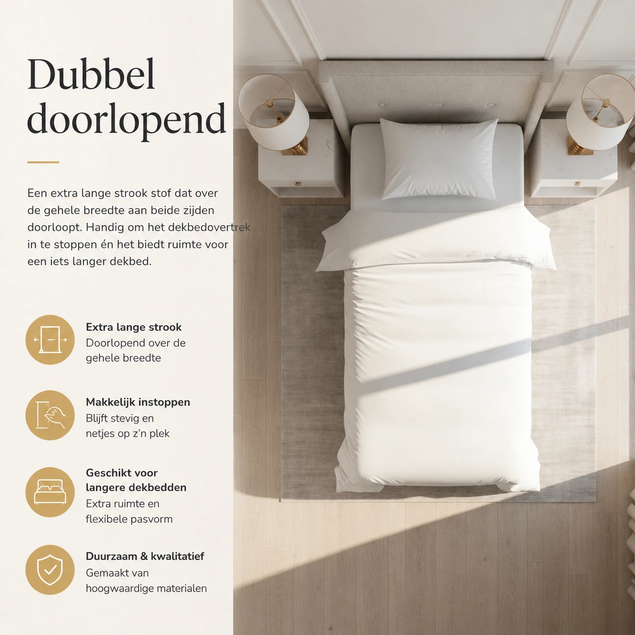 Hotel Dekbedovertrek 140x200/220 - Katoen - TC200 - Wit