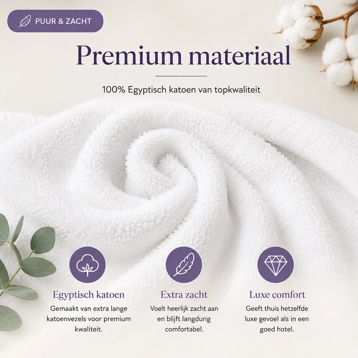 Hotel Handdoek - 50x100 - 430 g/m² - 100% katoen - Wit