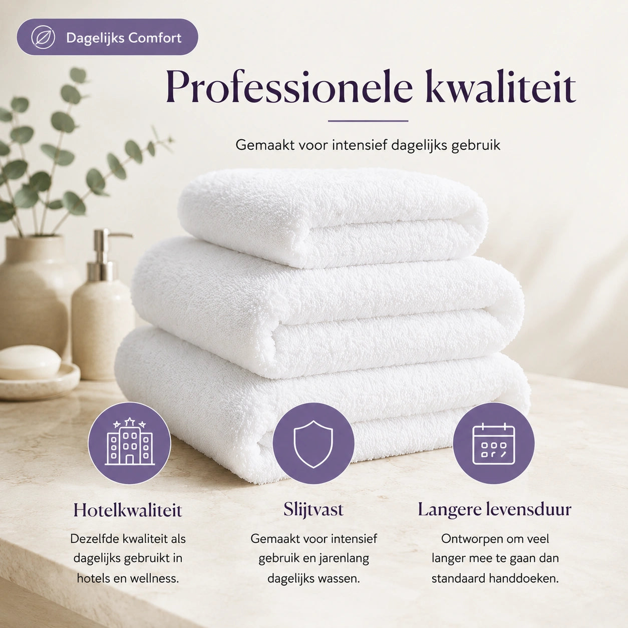 Hotel Handdoek - 50x100 - 500 g/m² - 100% katoen -  Wit