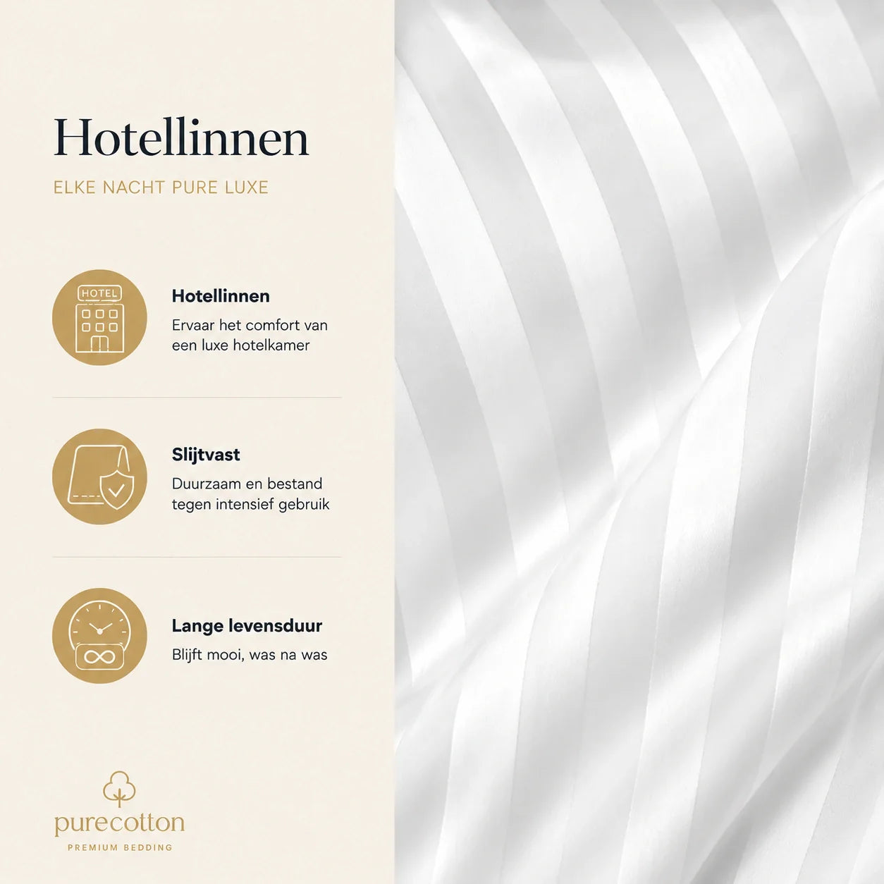 Hotel kussenslopen set van 2 - 60x70 - Egyptisch katoensatijn - 10mm - TC250