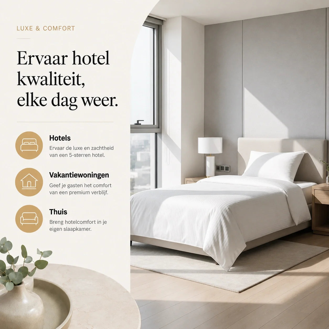 Hotel kussenslopen set van 2 - 60x70 - Egyptisch katoensatijn - 10mm - TC250