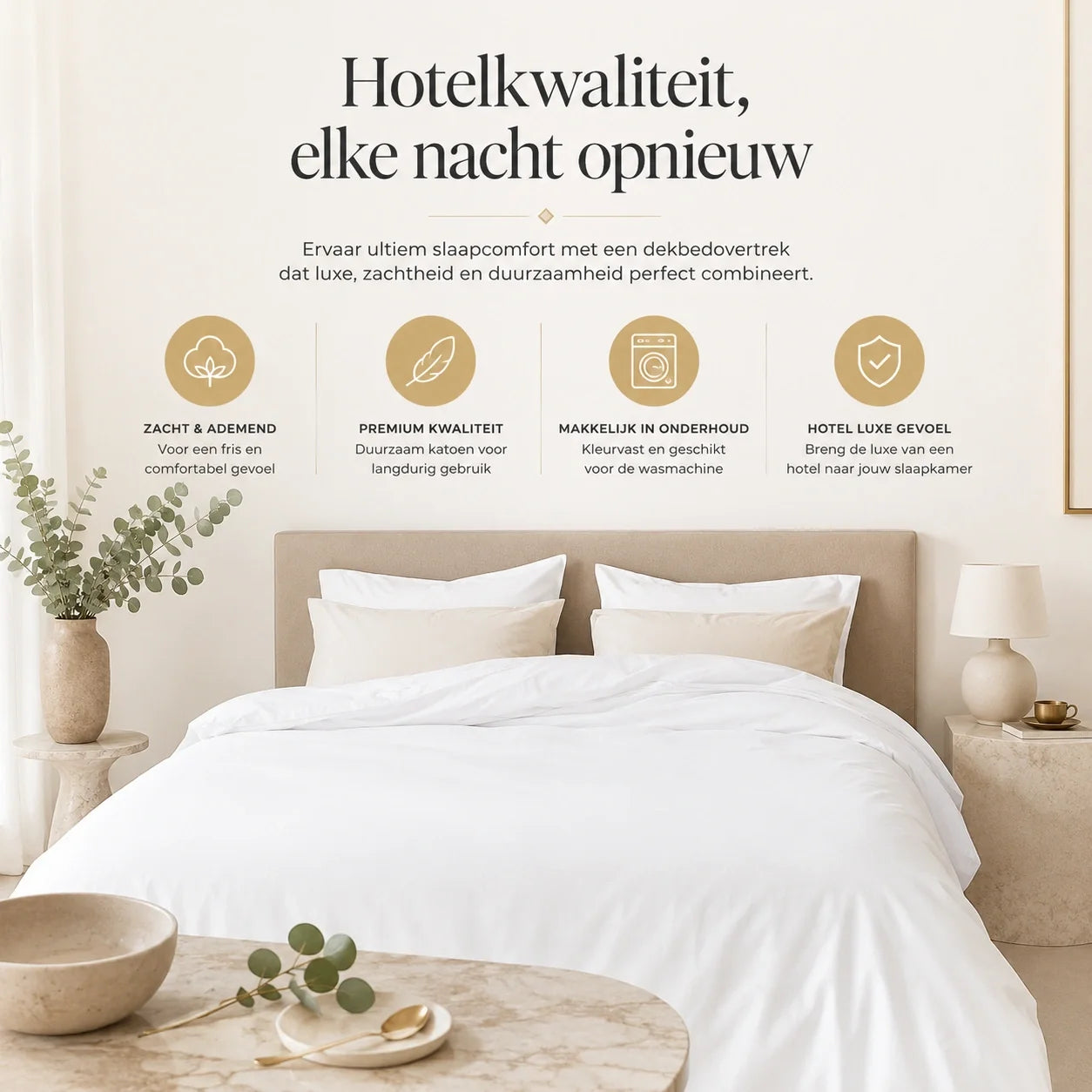 Hotel kussenslopen set van 2 - 60x70 - Egyptisch katoensatijn - 10mm - TC250