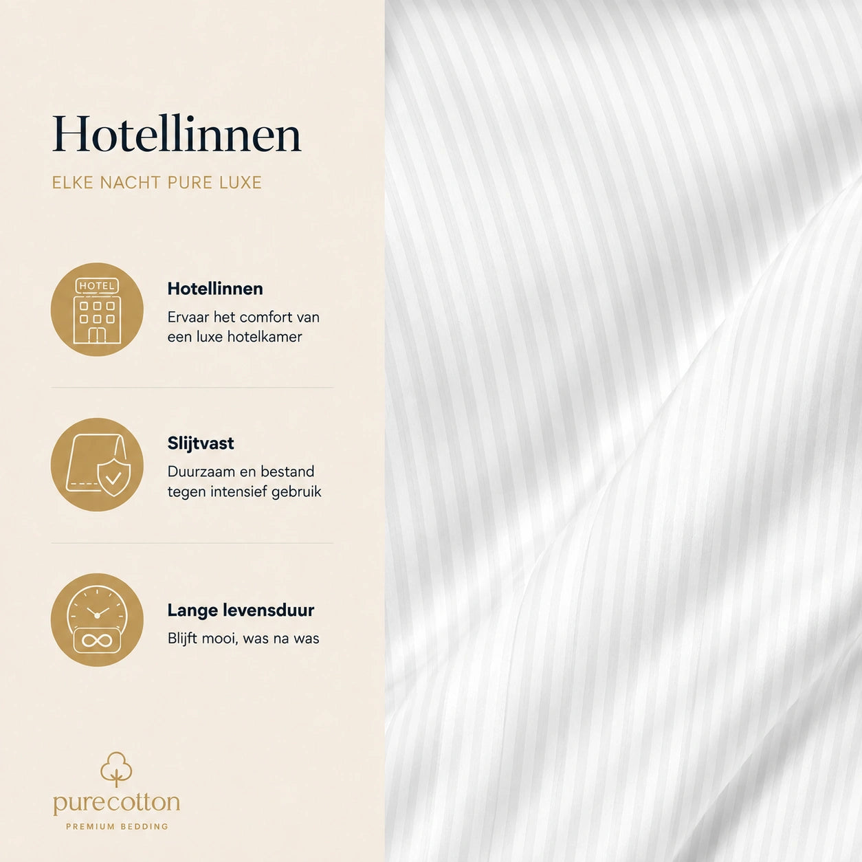 Hotel kussenslopen set van 2 - 60x70 - Egyptisch katoensatijn - 4mm - TC250