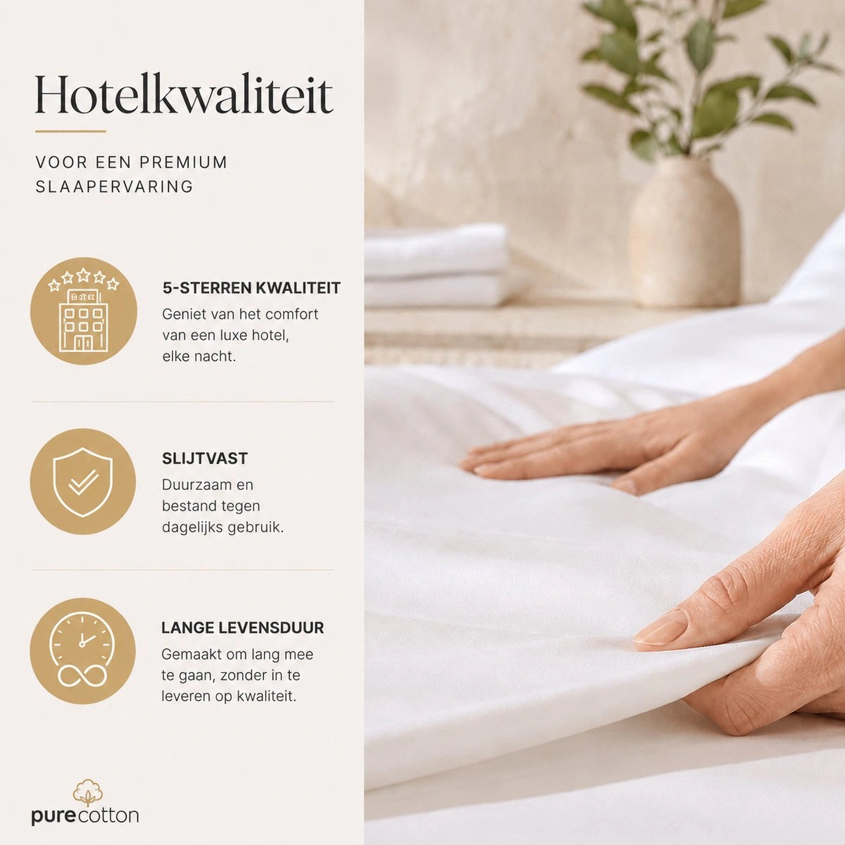Hotel Laken 2-Persoons 240x300 - Perkal katoen - Wit