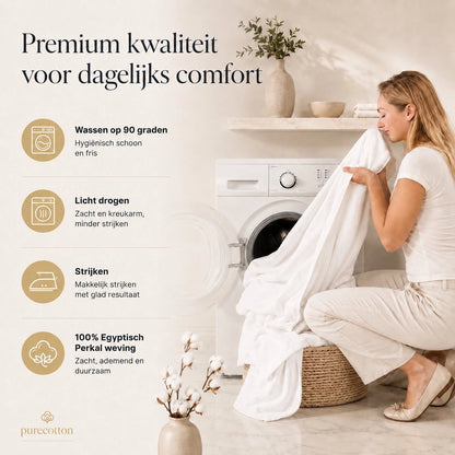 Hotel Laken 2-Persoons 280x300 - Perkal katoen - Wit