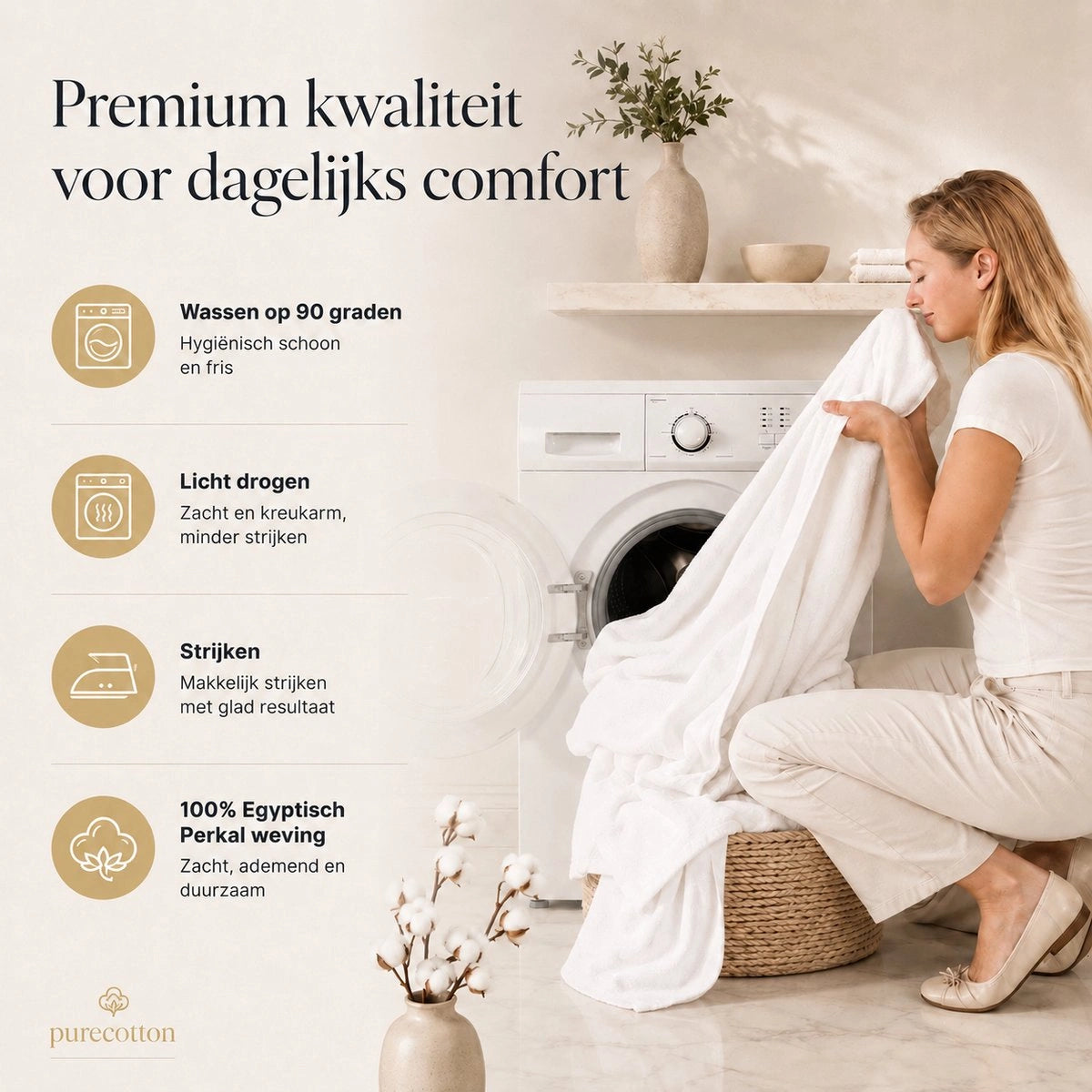 Hotel Laken 2-Persoons 240x300 - Perkal katoen - Wit