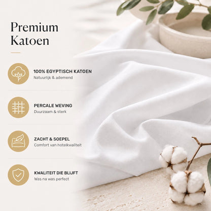 Hotel Laken 2-Persoons 240x300 - Perkal katoen - Wit
