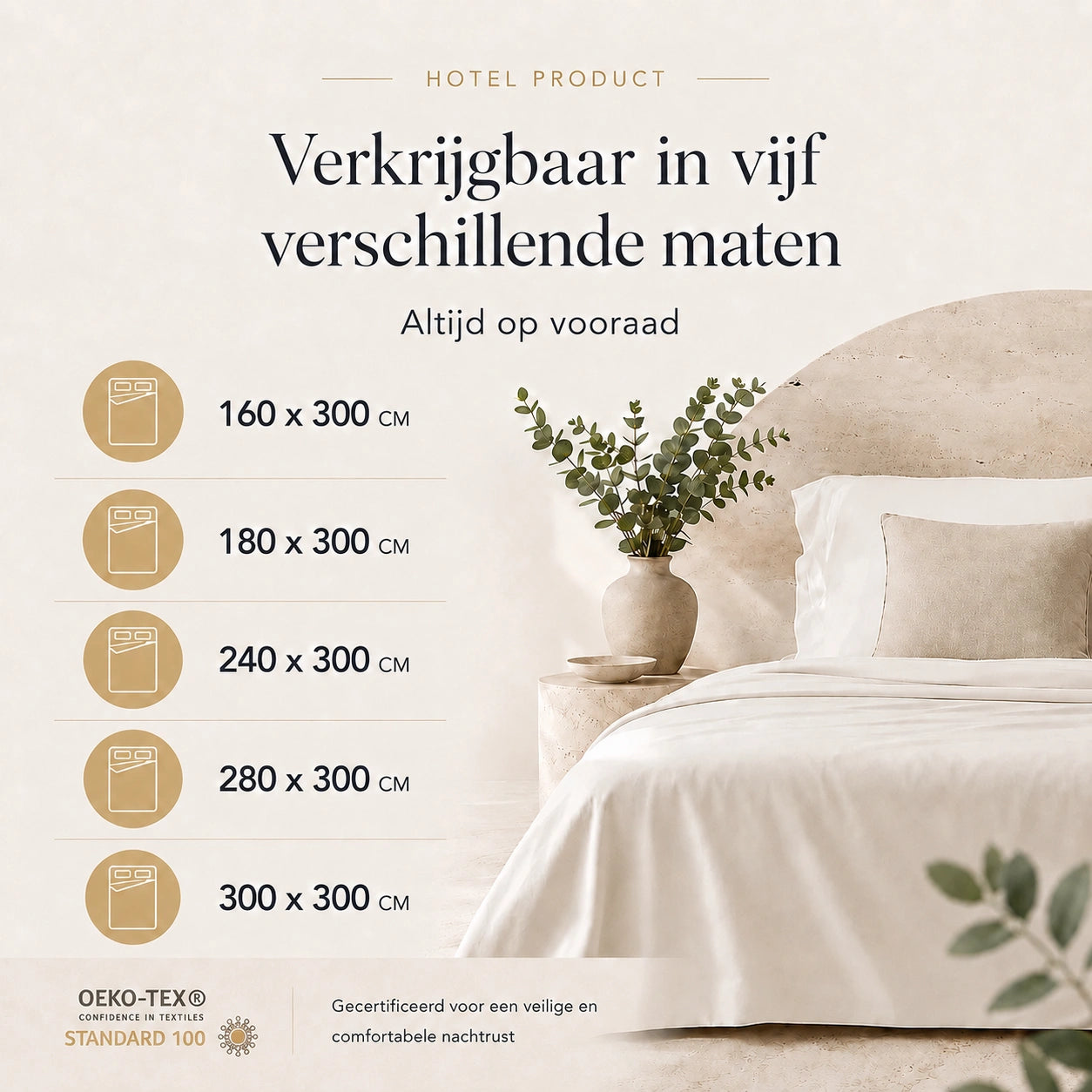 Laken 1-Persoons 160x300 - 100% Katoen Perkaal - Wit