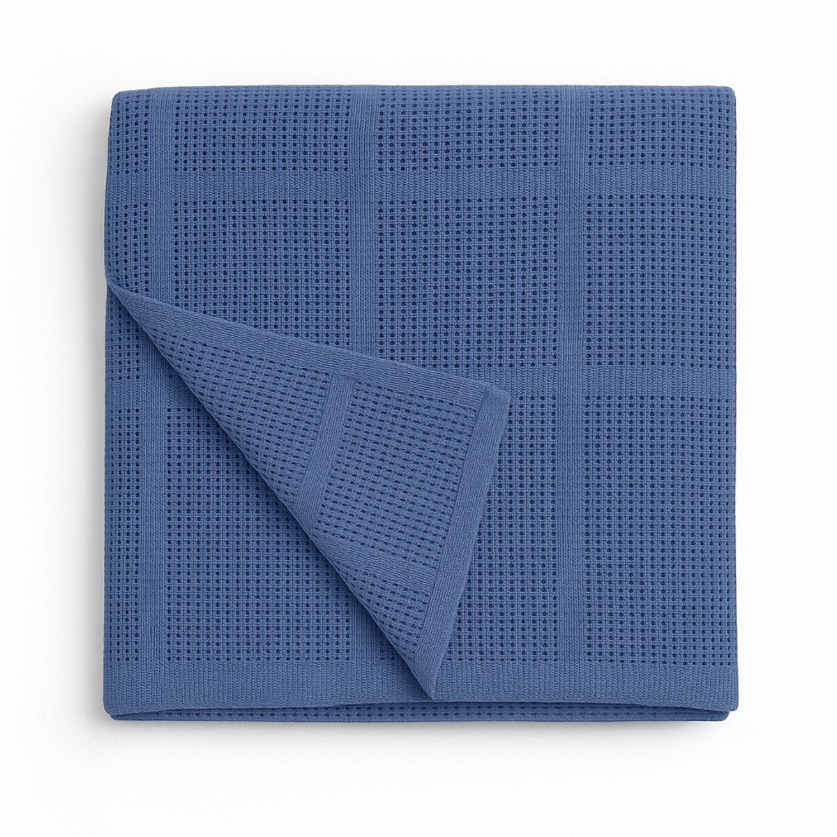 Katoenen plaid 130x180 blauw - zachte luchtig geweven deken voor bank of woonkamer - Beterkatoen