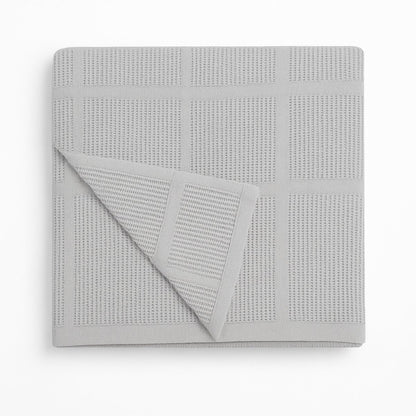Katoenen plaid 130x180 grijs - zachte luchtig geweven deken voor bank of woonkamer - Beterkatoen