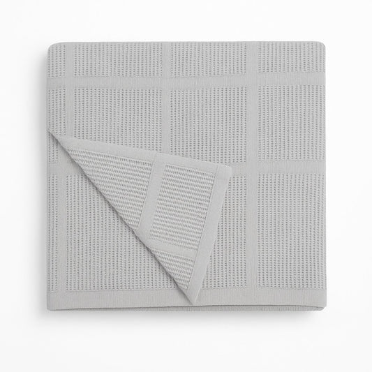 Katoenen plaid 130x180 grijs - zachte luchtig geweven deken voor bank of woonkamer - Beterkatoen
