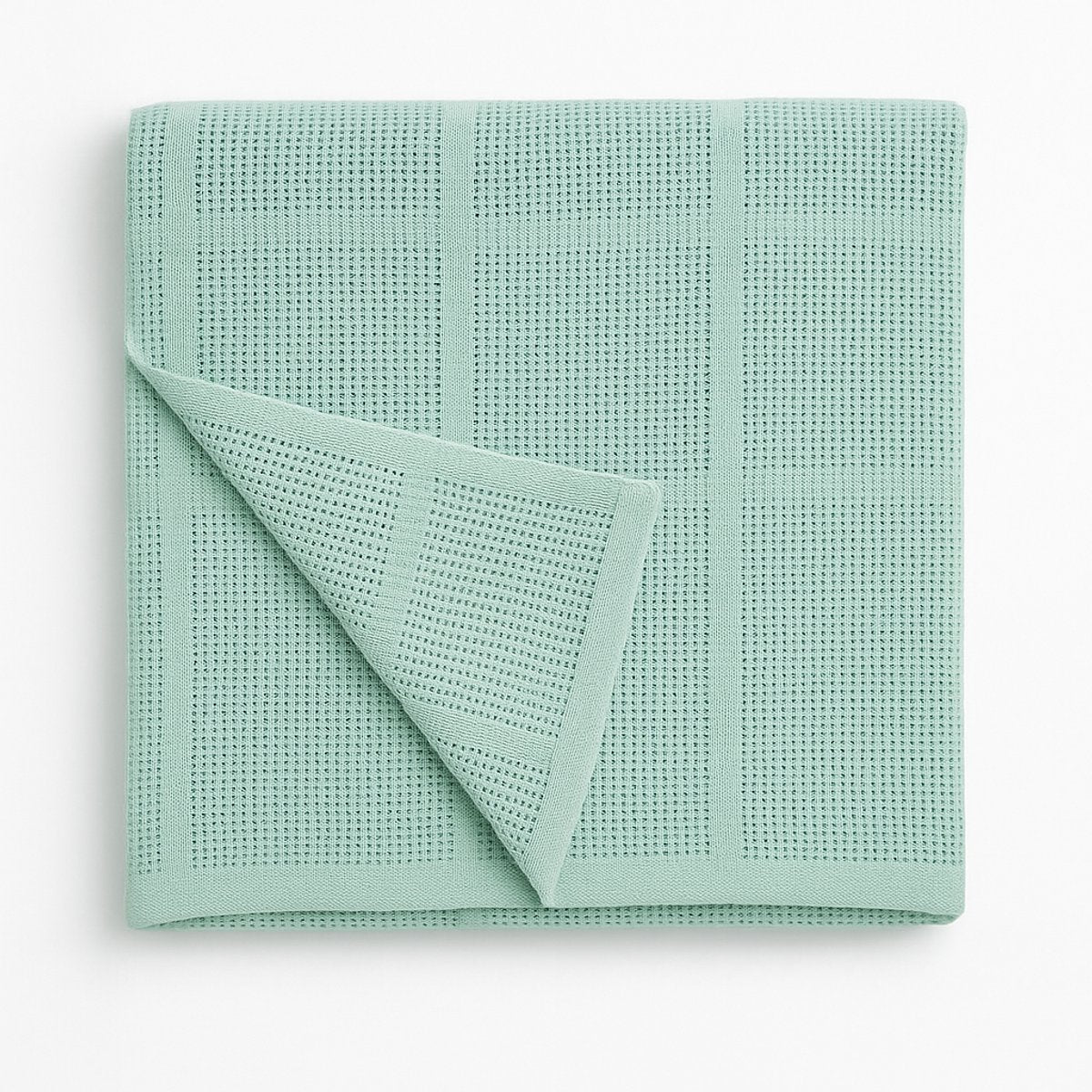 Katoenen plaid 130x180 mint groen - zachte luchtig geweven deken voor bank of woonkamer - Beterkatoen