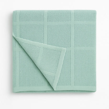Katoenen plaid 130x180 mint groen - zachte luchtig geweven deken voor bank of woonkamer - Beterkatoen
