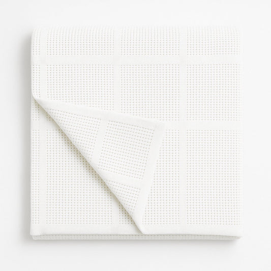 Katoenen plaid 130x180 wit - zachte luchtig geweven deken voor bank of woonkamer - Beterkatoen