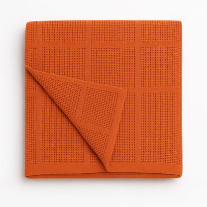 Katoenen plaid 150x200 coraal - zachte luchtig geweven deken voor bank  woonkamer of als bedsprei - Beterkatoen