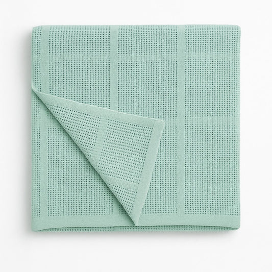 Katoenen plaid 150x200 mint groen - zachte luchtig geweven deken voor bank  woonkamer of als bedsprei - Beterkatoen