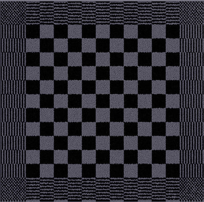 Badstof keukendoek antraciet zwart met klassiek blokpatroon - dikke, sterke kwaliteit voor horeca en thuis - Beterkatoen