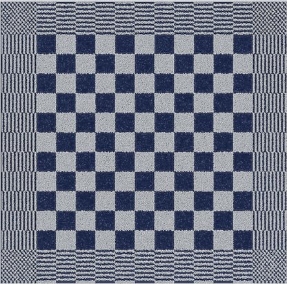 Badstof keukendoek blauw met klassiek blokpatroon - dikke, sterke kwaliteit voor horeca en thuis - Beterkatoen