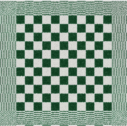 Badstof keukendoek groen met klassiek blokpatroon - dikke, sterke kwaliteit voor horeca en thuis - Beterkatoen