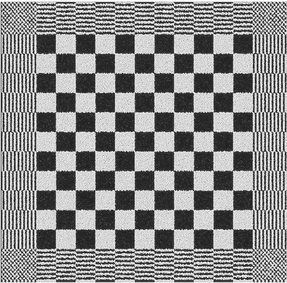 Badstof keukendoek zwart met klassiek blokpatroon - dikke, sterke kwaliteit voor horeca en thuis - Beterkatoen