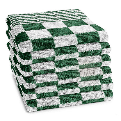 Keukendoeken set 50x50 cm groen - 6-stuks badstof horeca kwaliteit, zacht en absorberend - Beterkatoen