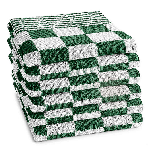 Keukendoeken set 50x50 cm groen - 6-stuks badstof horeca kwaliteit, zacht en absorberend - Beterkatoen