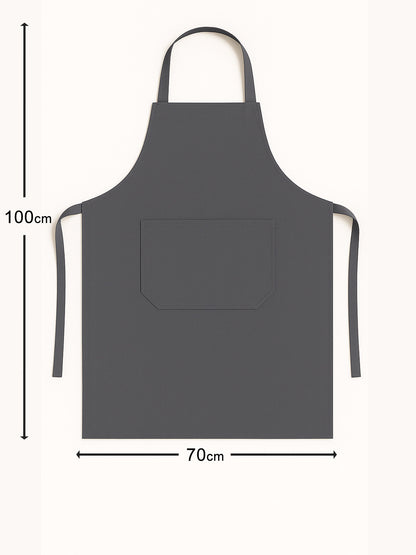 Afmetingen van antraciet keukenschort 100x70 cm - ruime pasvorm met lange taillebanden - Beterkatoen