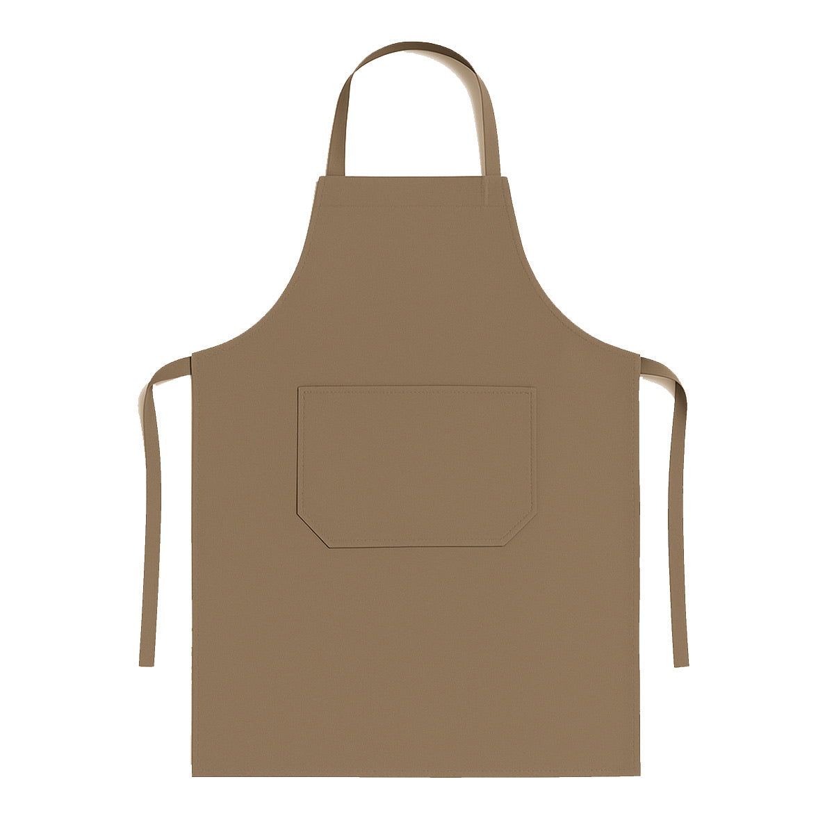Bruine keukenschort met zak - duurzame horeca kwaliteit van katoen en polyester - Beterkatoen