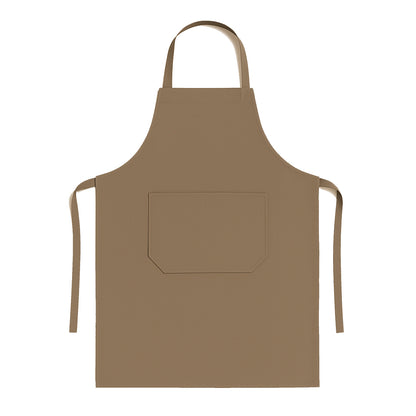 Bruine keukenschort met zak - duurzame horeca kwaliteit van katoen en polyester - Beterkatoen