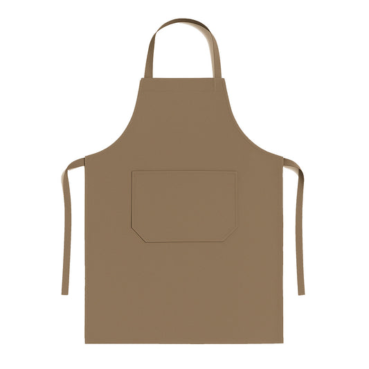 Bruine keukenschort met zak - duurzame horeca kwaliteit van katoen en polyester - Beterkatoen