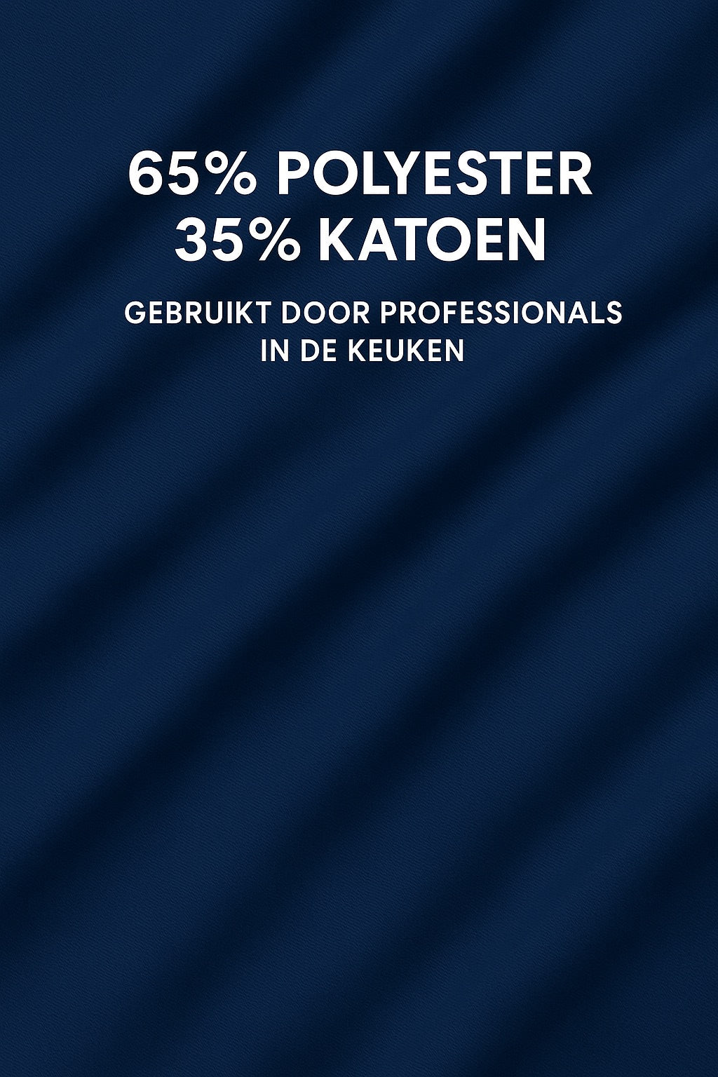 Detail van de stof van blauw keukenschort - mix van katoen en polyester, stevig en ademend - Beterkatoen