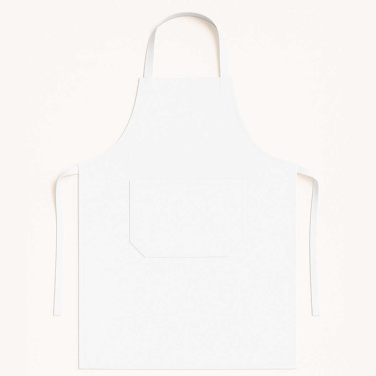 Witte keukenschort met zak - duurzame horeca kwaliteit van katoen en polyester - Beterkatoen