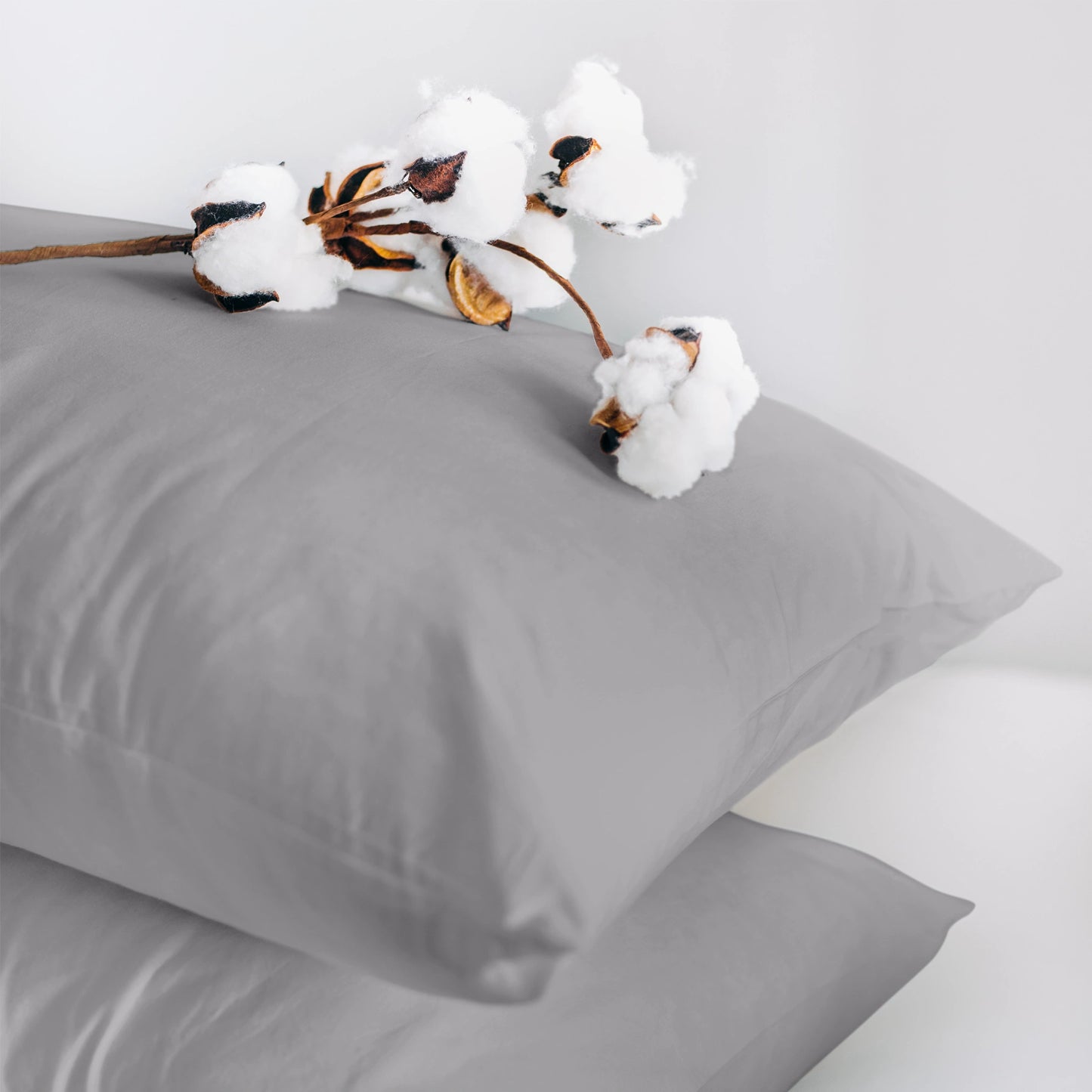 Kussenslopen 60x70 - Set van 2 - 100% Katoen - Grijs