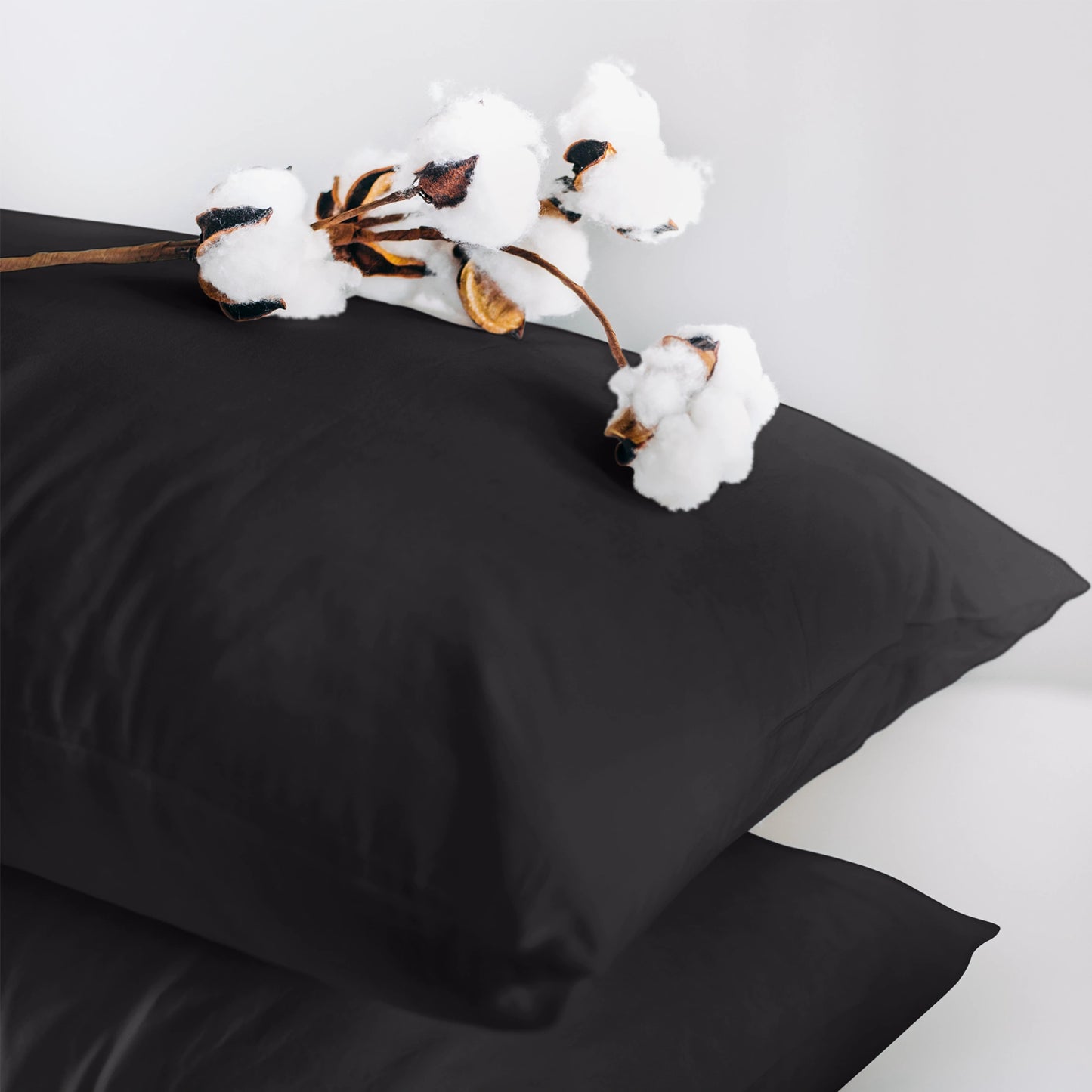 Kussenslopen 60x70 - Set van 2 - 100% Katoen - Zwart