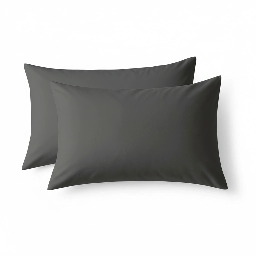Kussenslopen 60x70 - Set van 2 - 100% Katoen - Antraciet