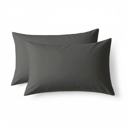 Kussenslopen 60x70 - Set van 2 - 100% Katoen - Antraciet