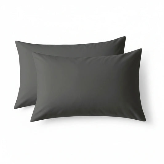 Kussenslopen 60x70 - Set van 2 - 100% Katoen - Antraciet