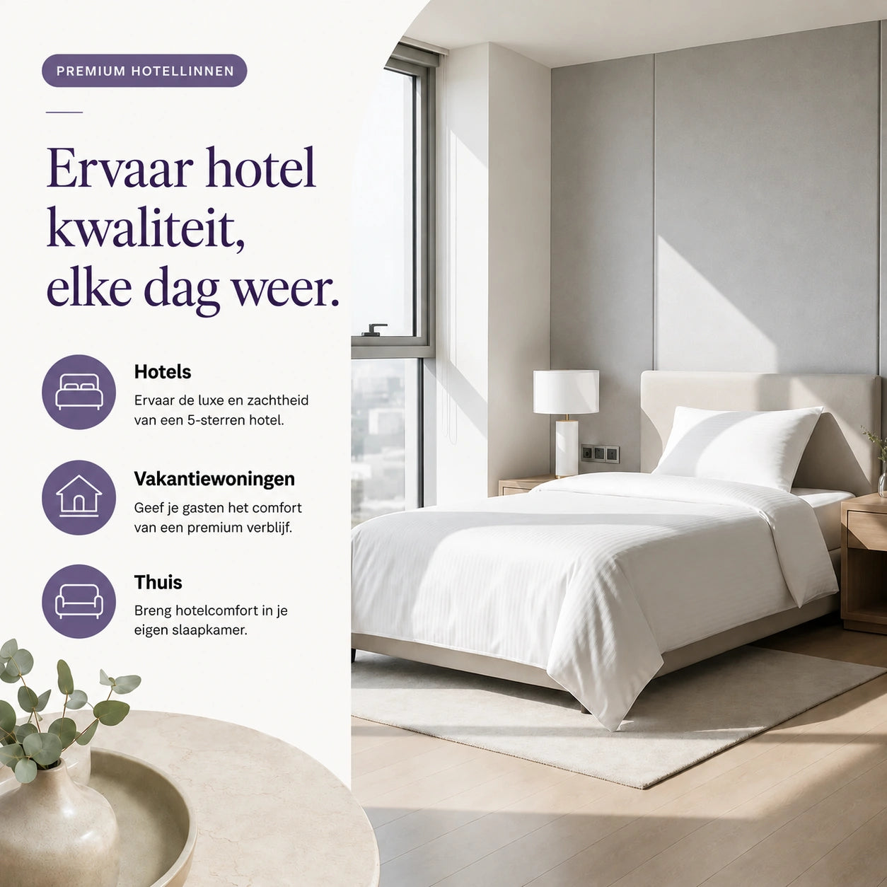Hotel kussenslopen set van 2 - 60x70 - Egyptisch katoensatijn - TC300