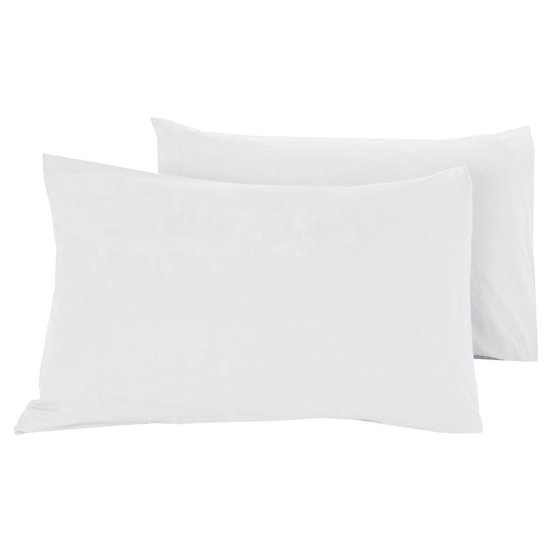 Set van 2 witte katoenen uni kussenslopen 60x70 - zacht, ademend en duurzaam beddengoed – Beterkatoen