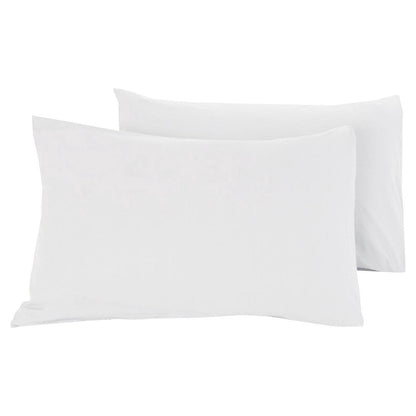 Set van 2 witte katoenen uni kussenslopen 60x70 - zacht, ademend en duurzaam beddengoed – Beterkatoen