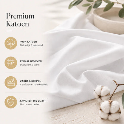 Laken 2-Persoons 300x300 - 100% Katoen Perkaal - Wit