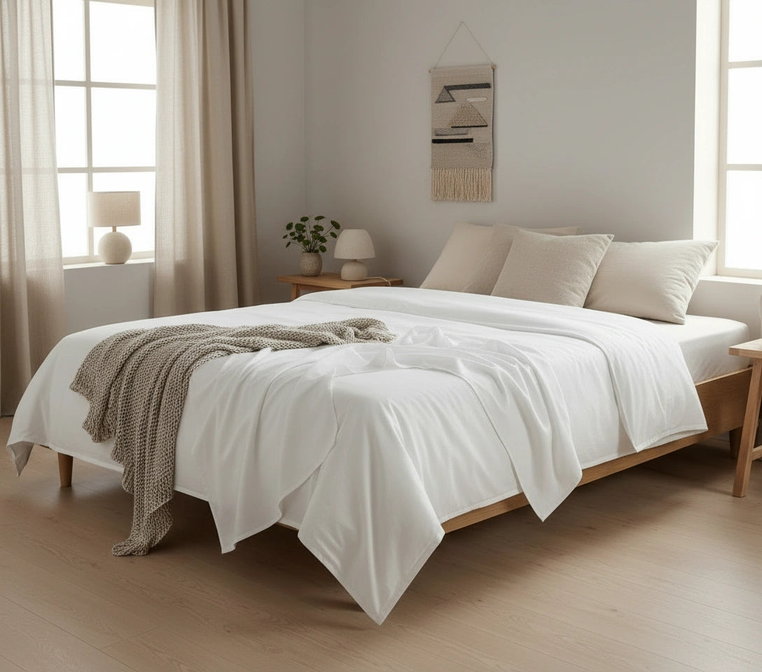 Laken Lits-Jumeaux Katoen 280x290 Wit